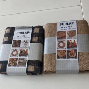 NWT Burlap Fabric Set in Black and Tan